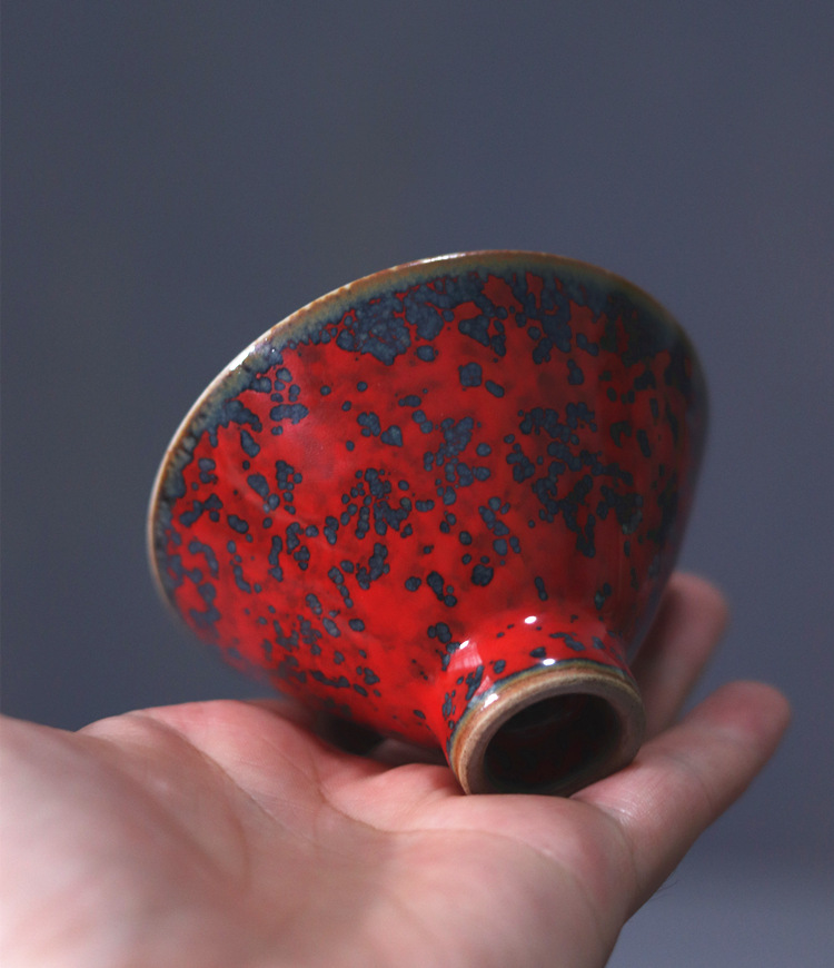 主人杯_景德镇全手工高温窑变战国魅红釉陶瓷主人杯开