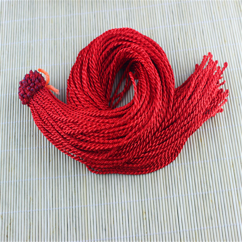 直扣手搓红黑色麻花项链绳 本命年手工编织项链红黑绳 1000根起批