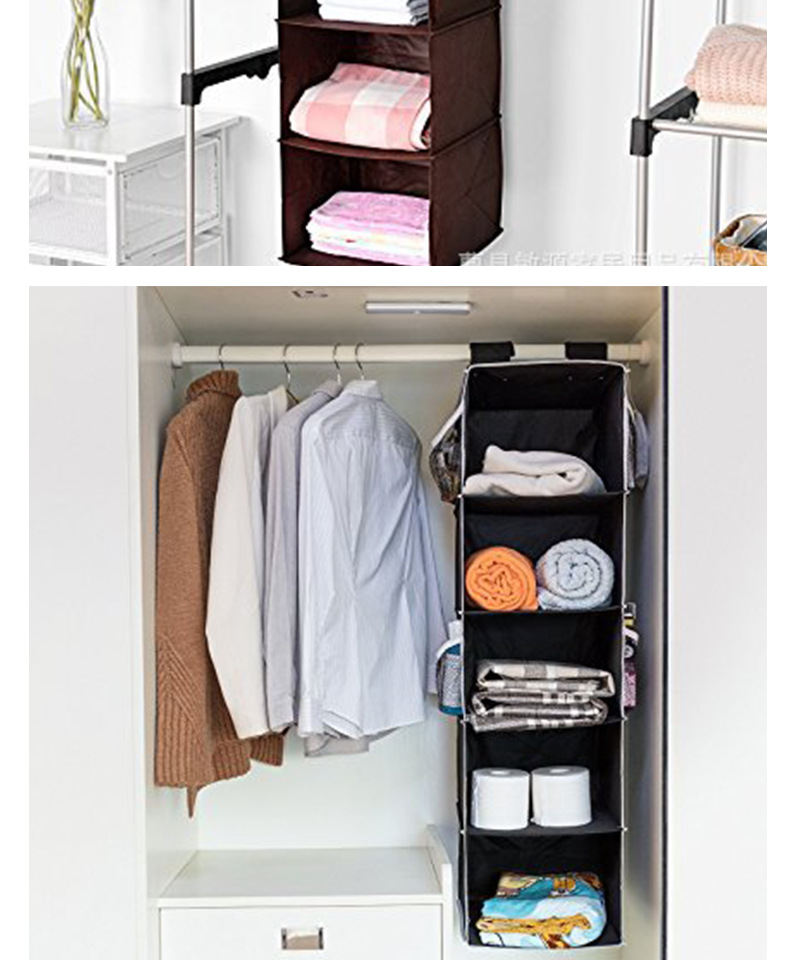 跨境厂家直销五层无纺布挂橱ebay 亚马逊热销收纳储物挂袋 批发