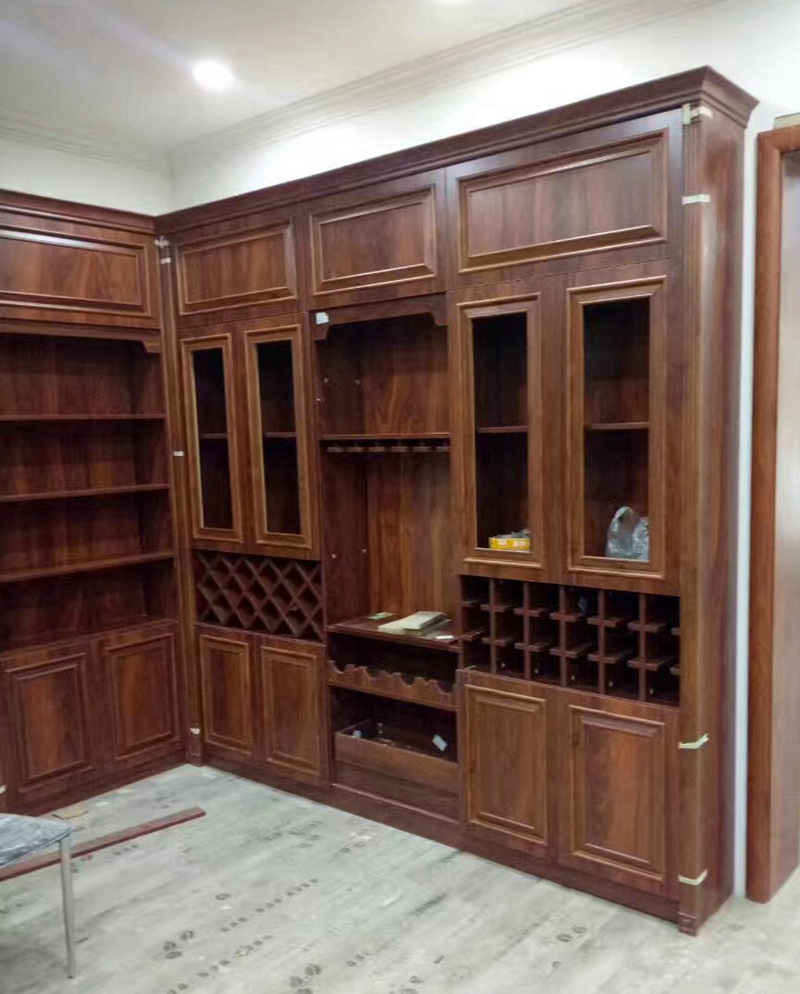 中式橱柜压顶线装饰线条帽线lvl实木全屋同色免漆包覆分体顶线