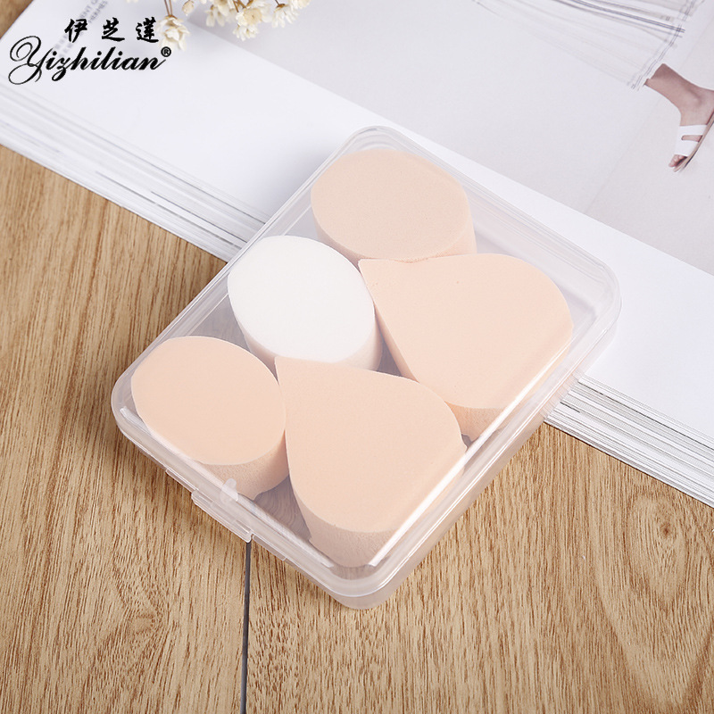 Boxed Powder Puff Yizhilian Five Combination Pack Makeup Puff Delicate Wet and Dry Powder Puff Cosmetics