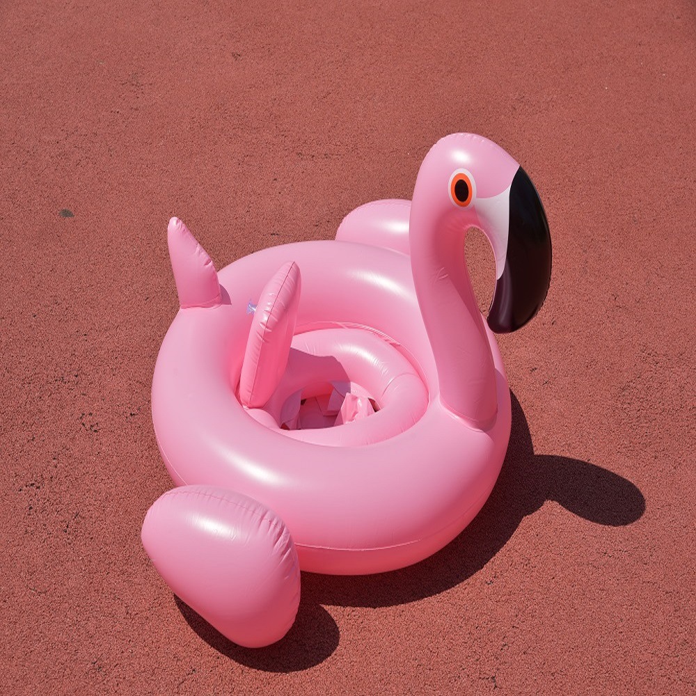 厂家现货火烈鸟充气座圈pvc充气火烈鸟婴儿游泳圈座圈一件代发
