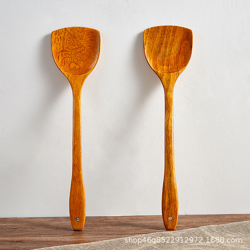 柯木铲子长柄锅铲木质烹饪铲勺套装不粘锅木铲小饭铲汤勺厨具批发