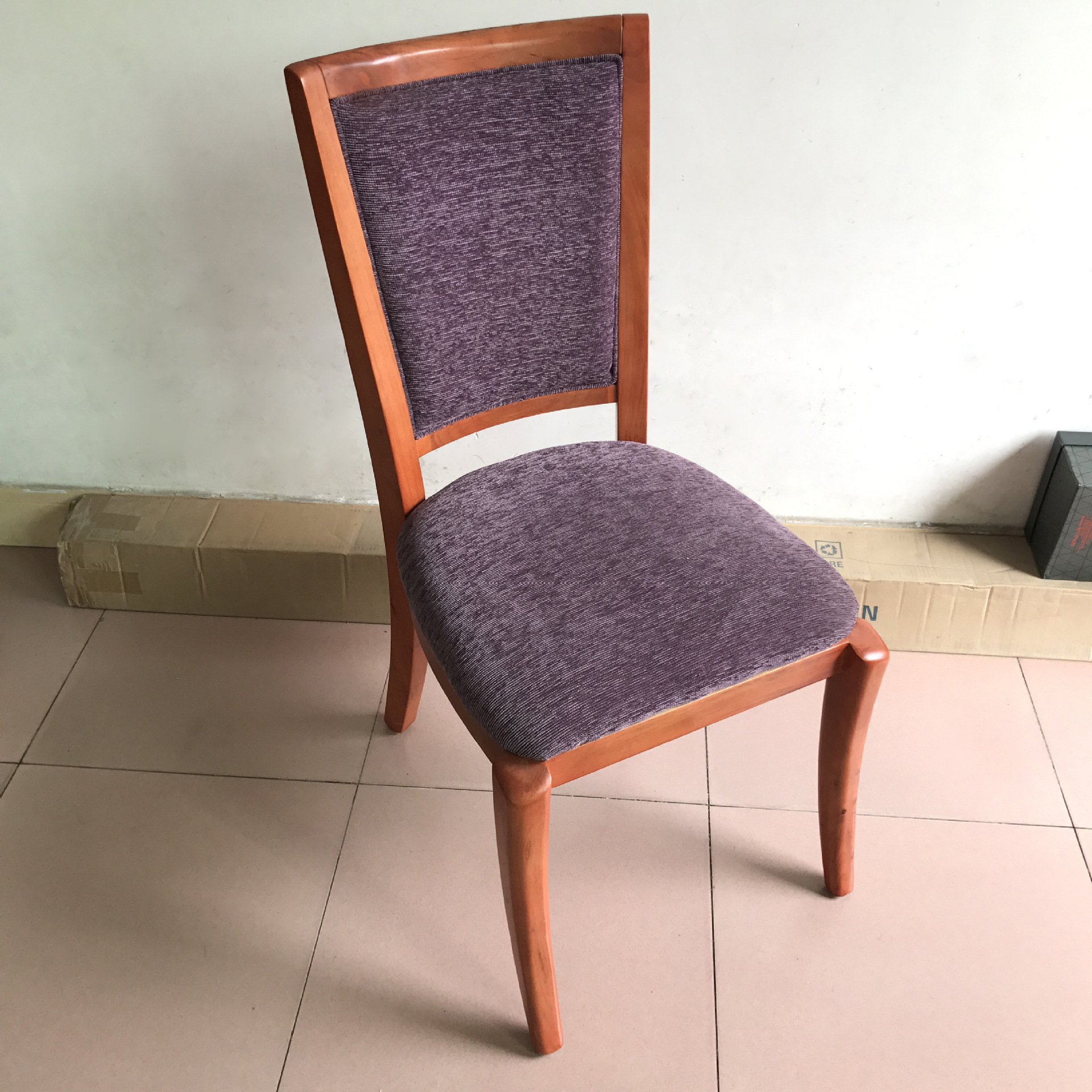 厂家批发酒店实木椅子 高档韩式布艺靠背餐椅 餐厅椅洽谈会客定制