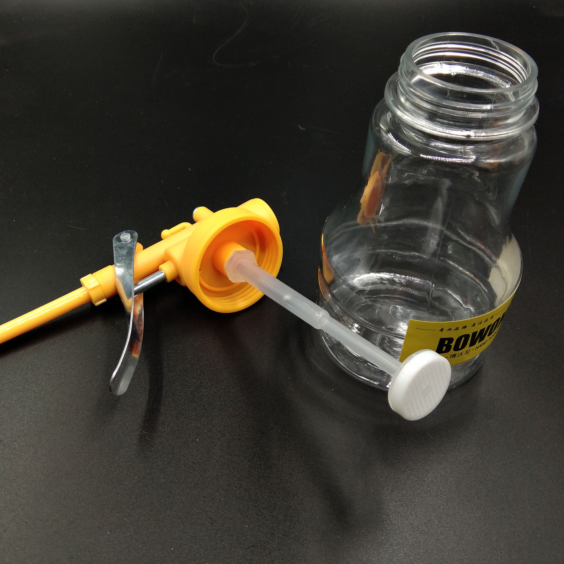 博沃尼350ml塑料透明机油壶250ml铁机油壶机油枪