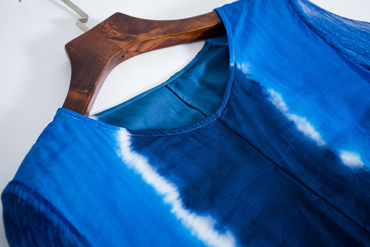 欧美高端原创设计女装2018夏装新款渐变喷染欧根纱裙子真丝连衣裙