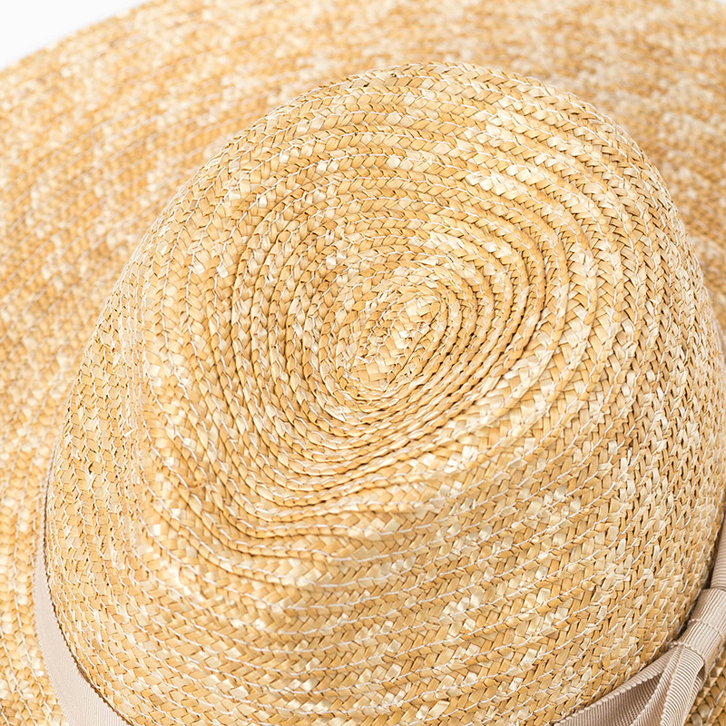 韩版新款细致麦秆蝴蝶结爵士草帽户外旅游防晒遮阳沙滩麦秆帽