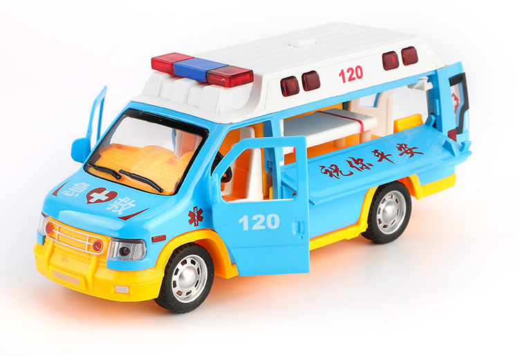 新品大号合金120救护车模型男孩儿童玩具车耐摔回力仿真小汽车