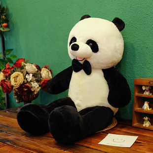 新款大熊猫毛绒玩具 超大号坐版熊熊公仔玩偶抱枕布娃娃厂家批发