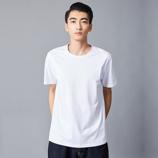 白色t恤男抖音唇印短袖夏t恤男士半袖潮纯棉白色纯白体恤修身圆领