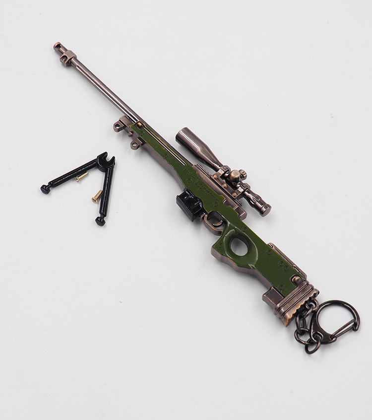 绝地大逃杀awm狙击步枪钥匙扣 17厘米金属模型