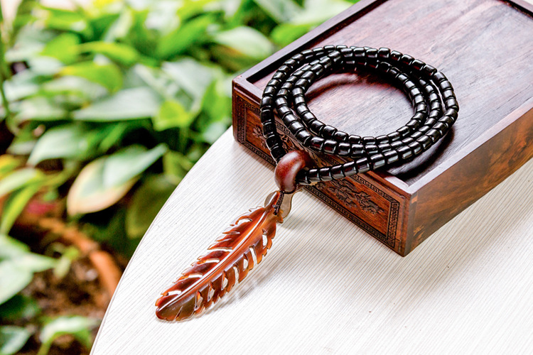 纯黑羊角手串手链108颗佛珠念珠饰品藏式diy搭配民族风厂家直销