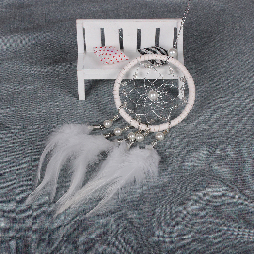 新款车载装饰风铃挂件小捕梦网简约家居装饰房间挂件壁饰手工编织