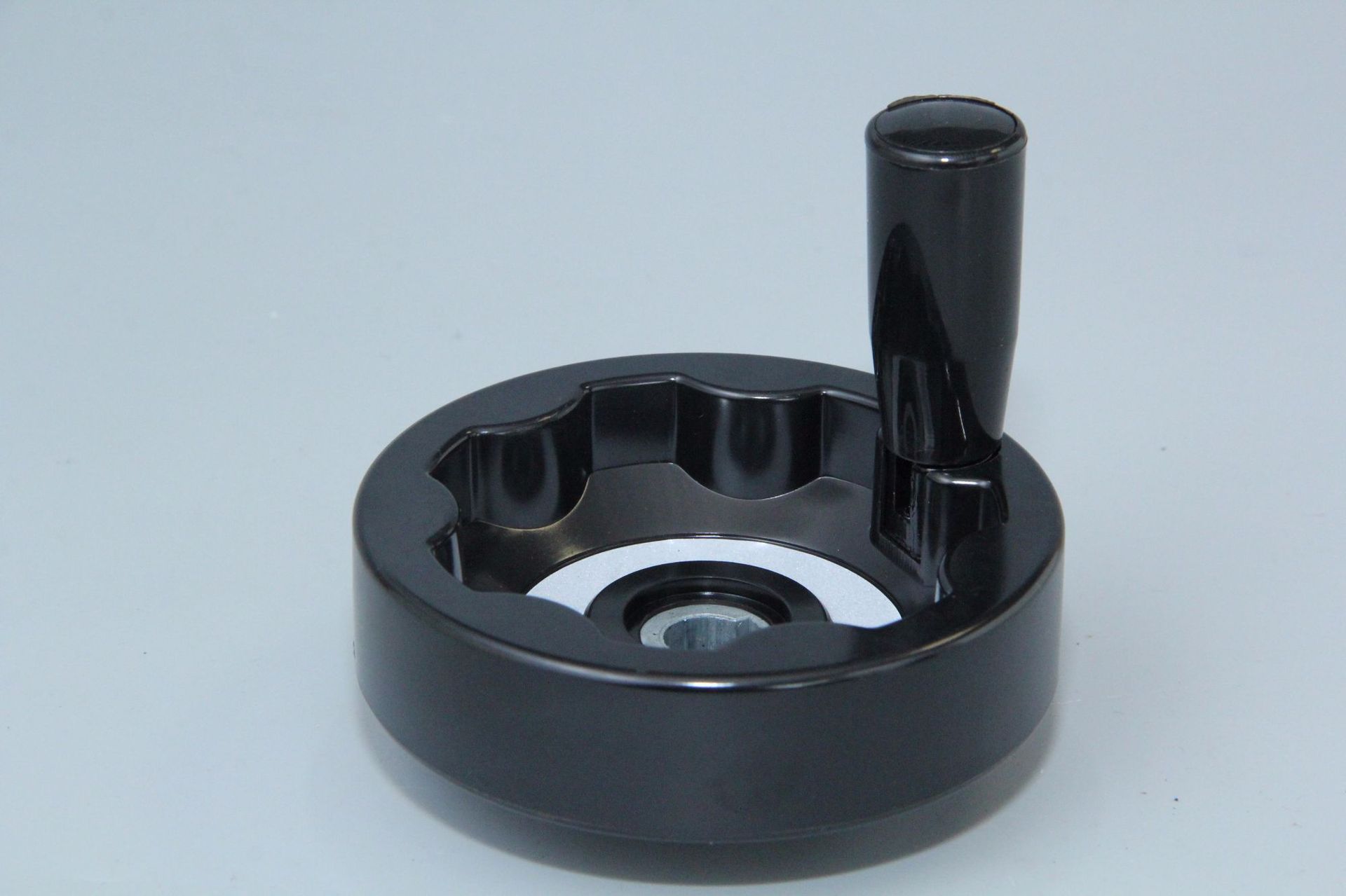 厂家供应 胶木小波纹手轮 内波纹手轮 带可折叠手柄手轮100*12