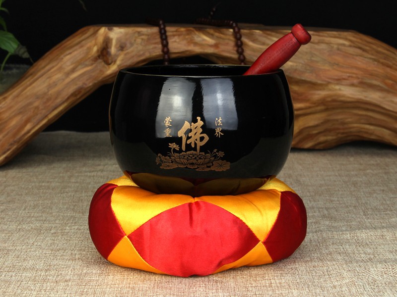 佛教用品4-12寸莲花磬引磬铜庆引庆木鱼法器佛堂供具摆件大小号