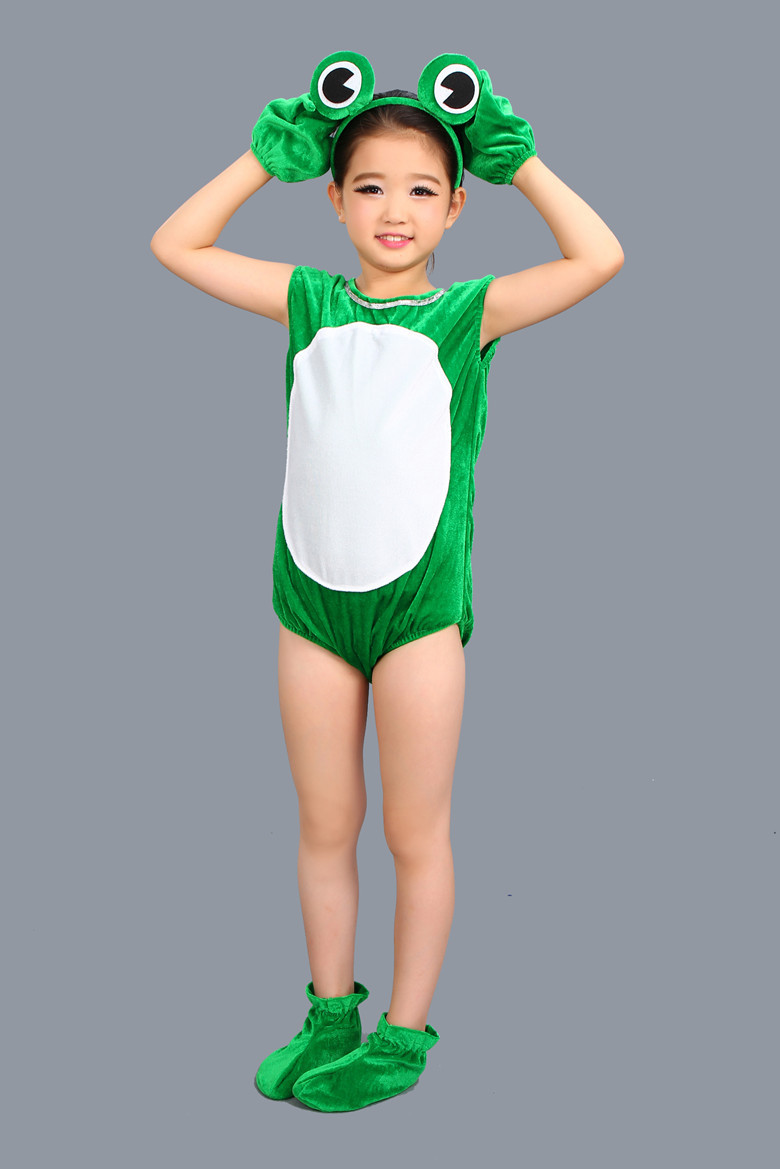 万圣节儿童青蛙演出服小蝌蚪找妈妈小跳蛙小青蛙卡通动物舞蹈服