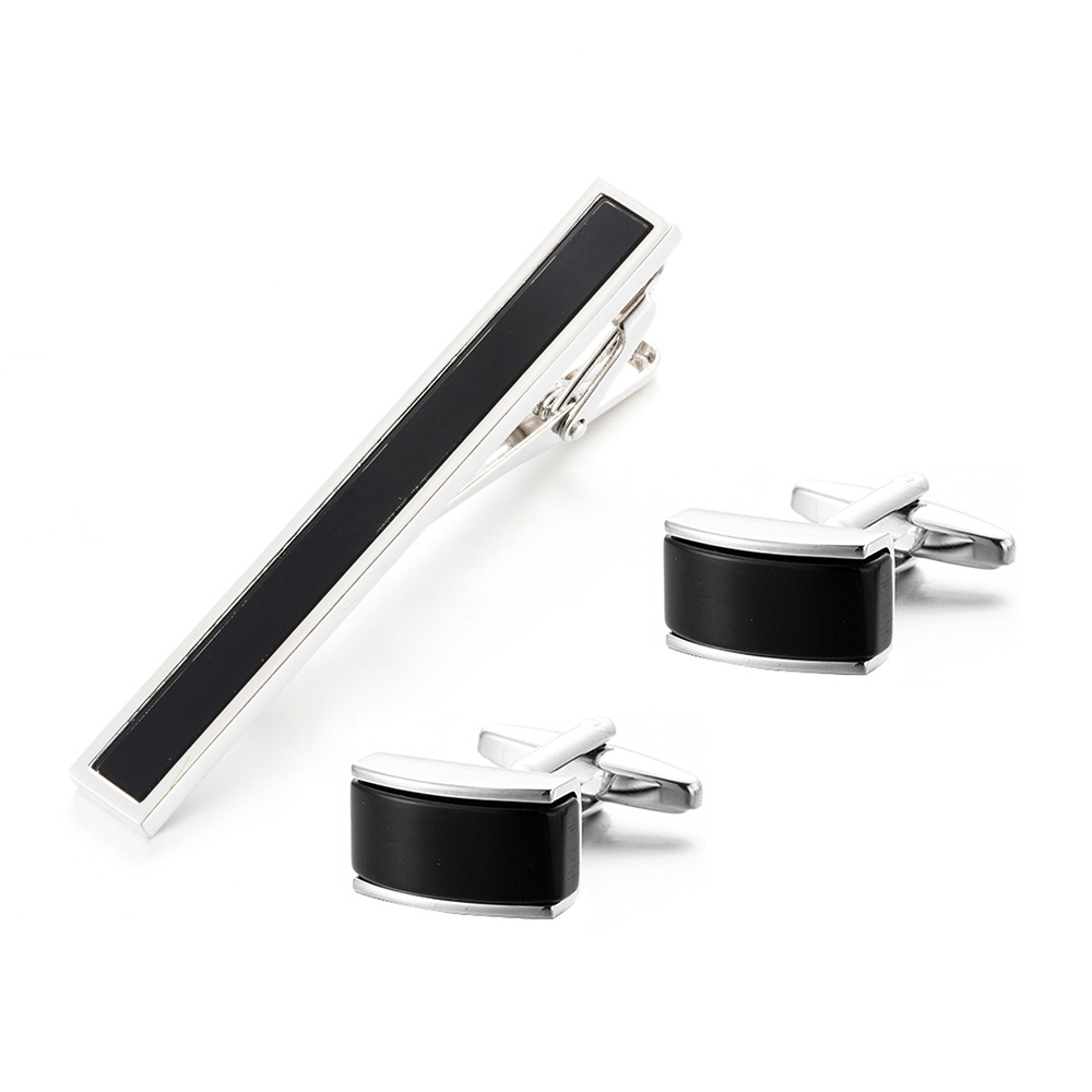 高质量套装袖扣领带夹 精致三件套袖钉领夹 优质礼服袖口夹子 26