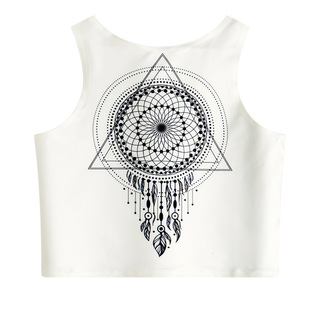 女式背心 短款背心吊带秋装新款 原宿风三角图腾背心 t4543