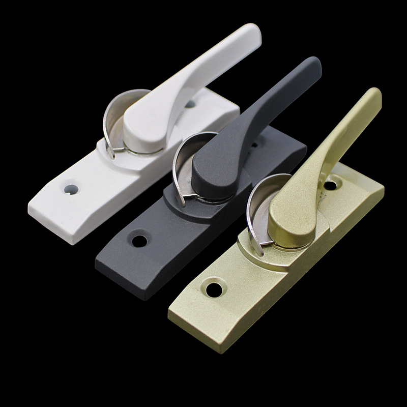 蒙莱奇铝合金窗月牙锁 锌合金钩锁平移推拉窗搭扣锁门窗五金配件