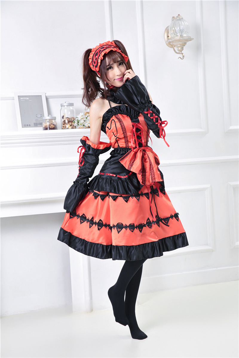 动漫cos公主服 时崎狂三灵装《约会大作战cosplay万圣节服装代发
