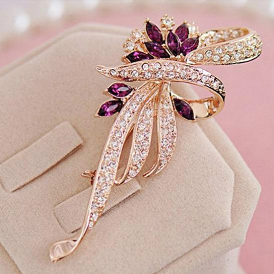 Diamond High-End Brooch Women's Scarf Buckle Alloy Brooch Corsage Fashionable Temperamental All-Match Pearl Rhinestone Chest