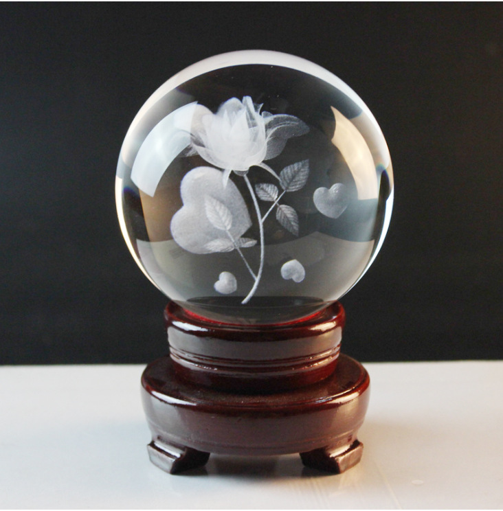 厂家直销k9水晶球摆件创意招财辟邪水晶球高尔夫球定制工艺品礼品