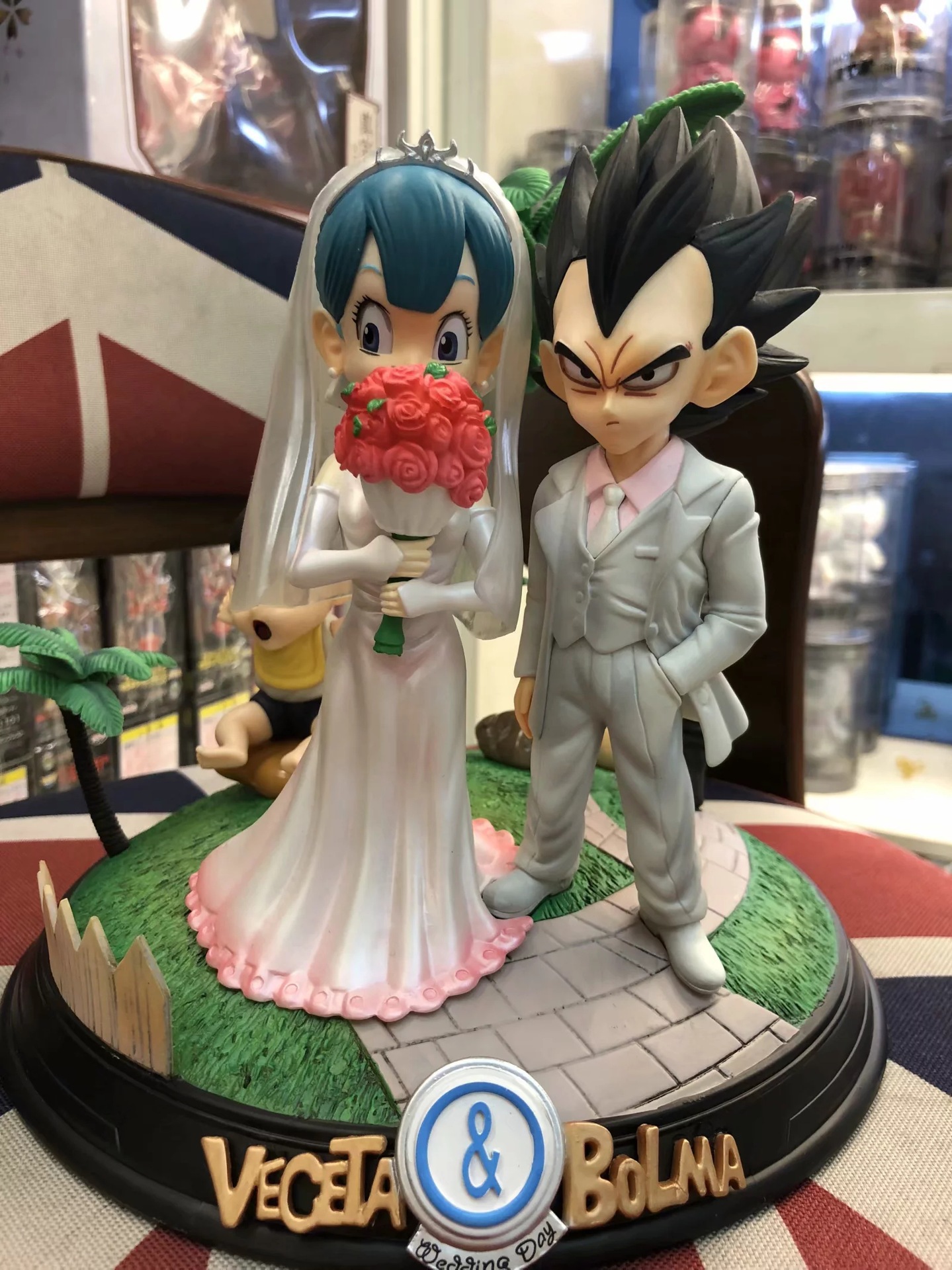 七龙珠超 贝吉塔 布尔玛 gk 婚纱布玛 特兰克斯 结婚场景 手办