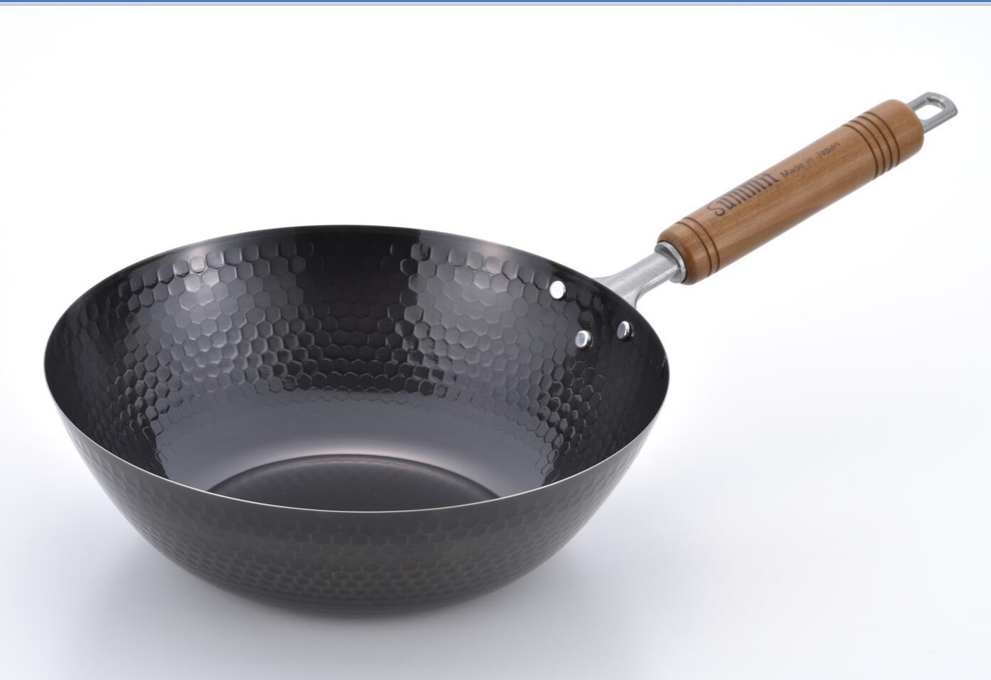 日本进口summit铁制炒锅 不粘锅无油烟炒锅 日本厨房用品厨具