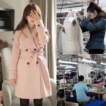 广州淘工厂秋冬女装羊毛呢子大衣外套精品小批量贴牌来样加工定制