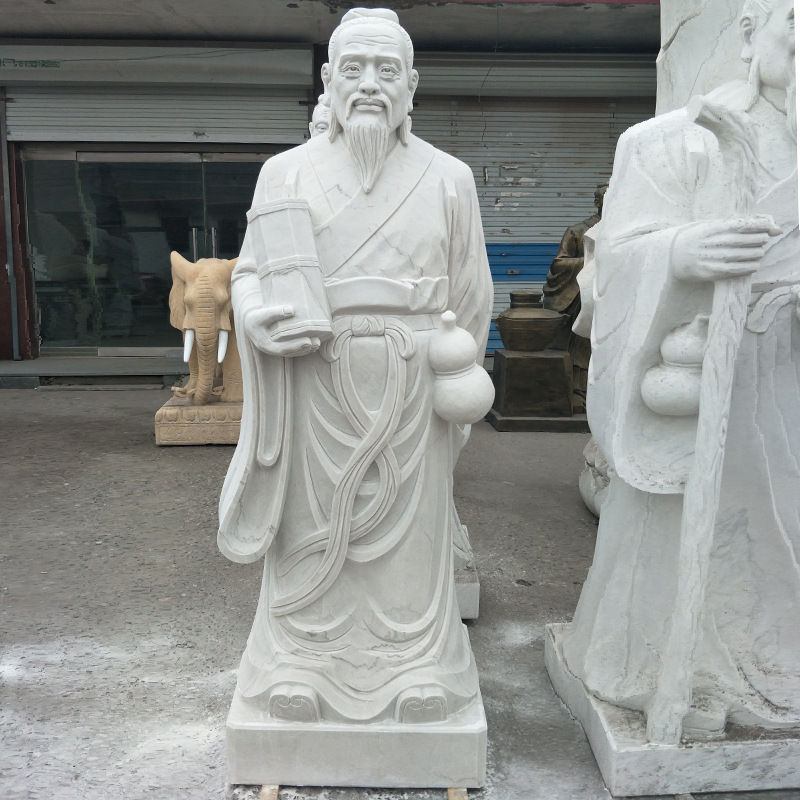 石雕张仲景汉白玉张仲景现货校园四大名医名人像制作曲阳雕刻