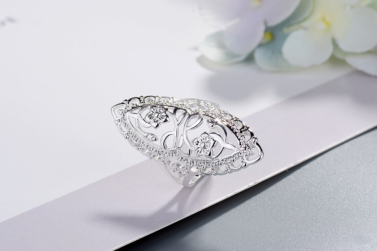 镀银首饰品 银饰时尚复古镂空戒指 欧美热销批发饰品