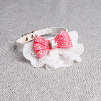 金杰特宠物用品新款 超纤宠物蝴蝶结项圈1.