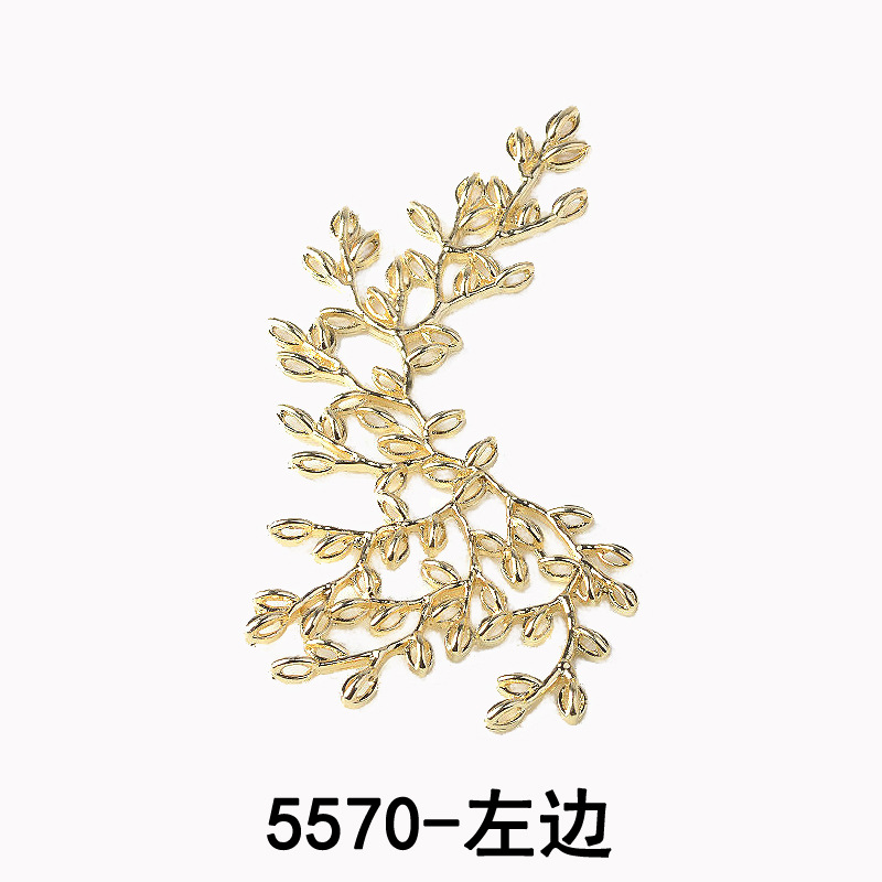 Electroplating Big Flower Big Branch Leaf Bag Bridal Headdress Alloy Accessories DIY Ornament 4344-6431