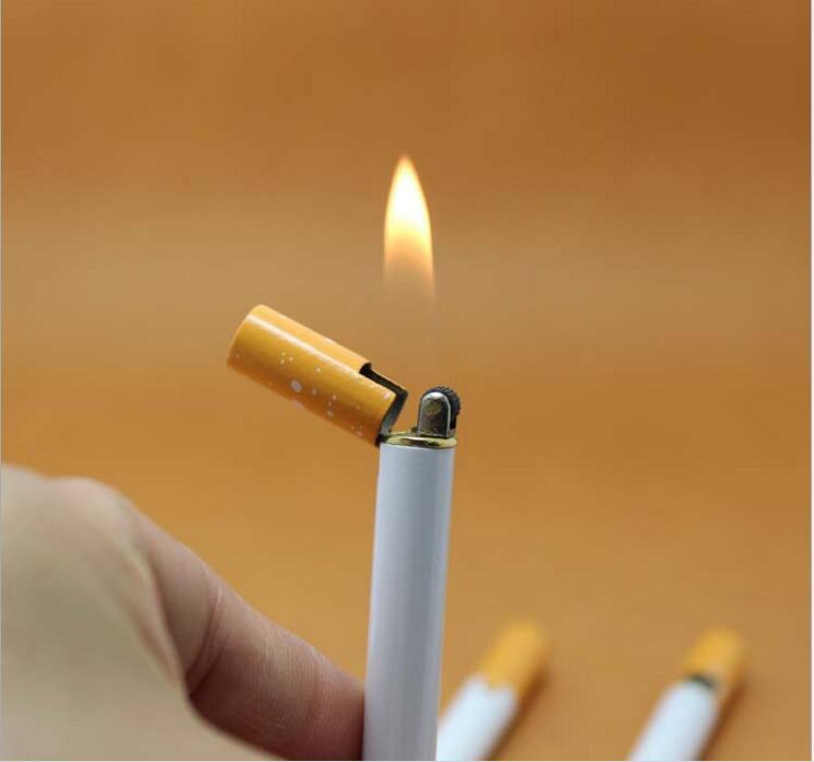 Ten Yuan Store Simulation Fine Cigarette Lighter Cigarette Grinding Wheel Lighter Smoking Set New Exotic Creative Lighter Manufacturer