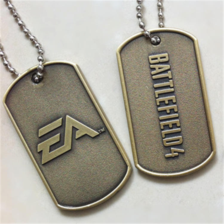 厂家生产锌合金压铸狗牌 身份牌珠链挂牌定制 仿古吊牌金属工艺品