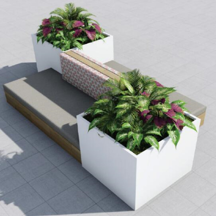 种菜箱方形白色批发花池 阳台花盆厂家销售 镁泥手工水泥纤维装饰