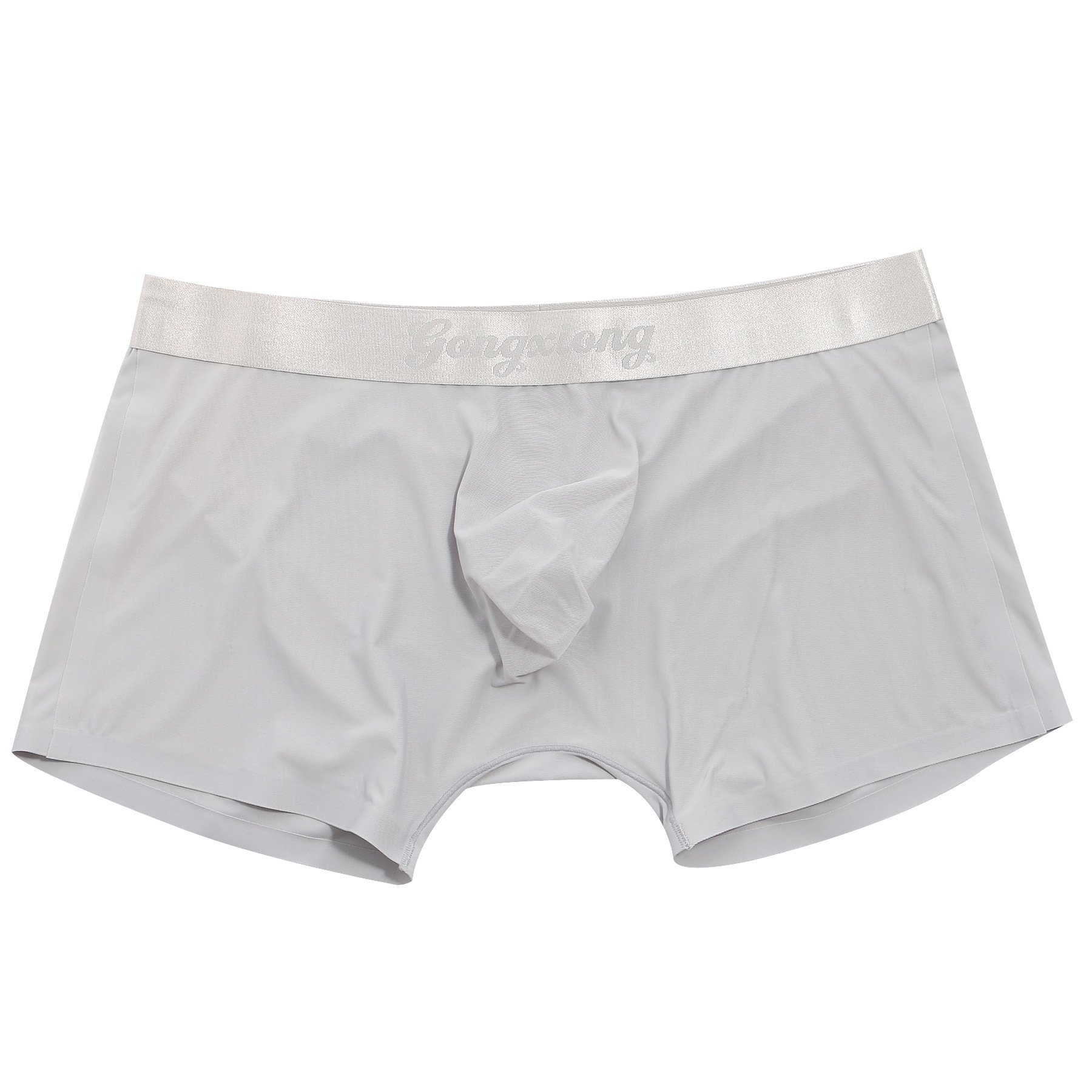 男士冰丝平角裤男低腰无痕内裤热压凸模四角裤薄贴身性感潮