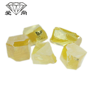 国产鹅黄锆石原材料立方氧化锆cz锆石摆件方晶学校研究料教学材料
