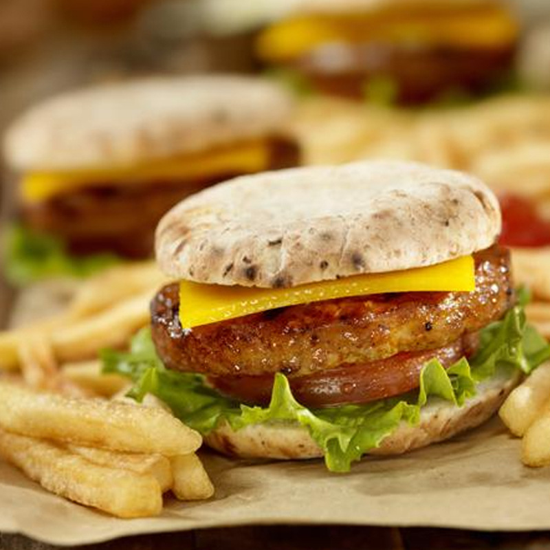 速食汉堡包 微波炉加热鸡肉汉堡 冷冻生制品鸡腿堡