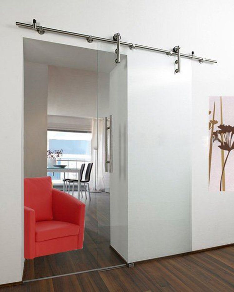 不锈钢玻璃趟门吊轮让小户型的房子显得宽敞了!