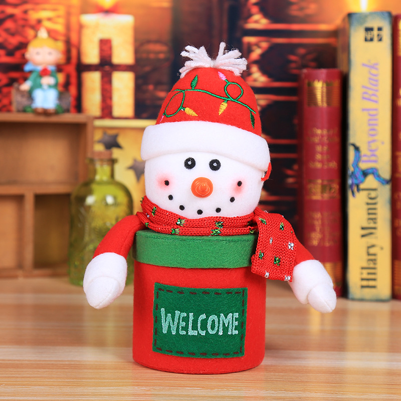 Factory Transparent Plastic Christmas Candy Box Santa Claus Gift Box Apple Jar Old Man Decoration Children Candy Jar