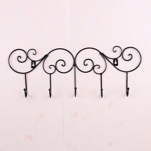 和兴新款铁艺门后无痕挂钩 浴室创意免钉衣钩 复古简易金属挂钩