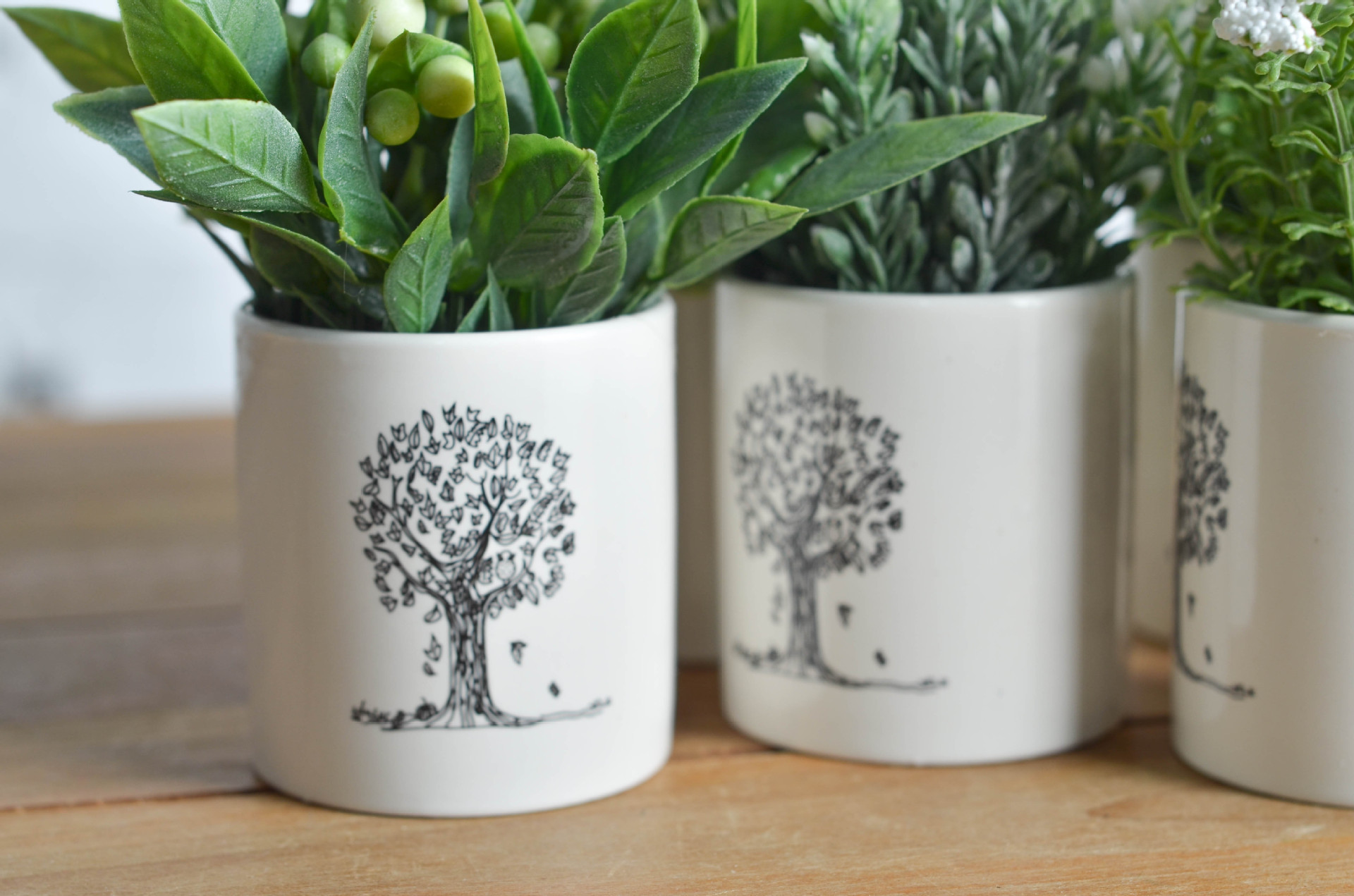 温馨系列爱情树陶瓷仿真盆栽迷你仿真植物家居室内装饰品车载摆件