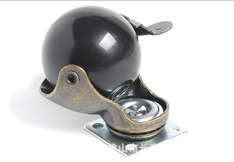 5寸万向球形地球轮 沙发家具万向脚轮 青铜色平底轮子