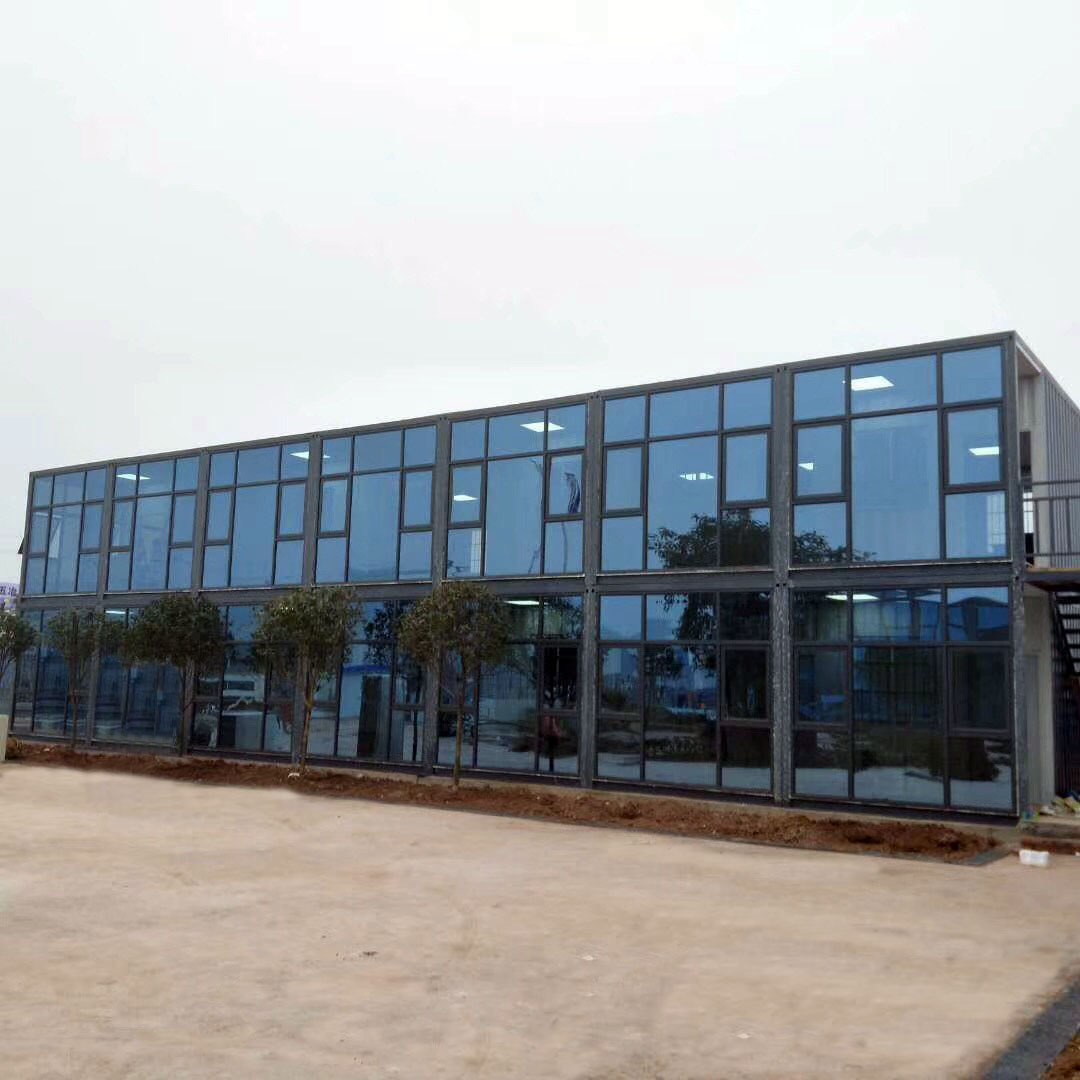 工厂直销住人集装箱加玻璃幕墙大气工地临建活动房打包箱