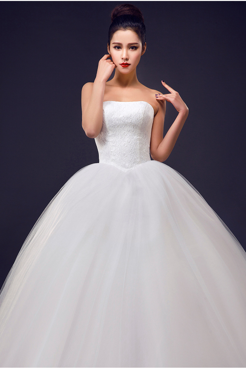 招商新款抹胸长款新娘婚纱收腰显瘦礼服