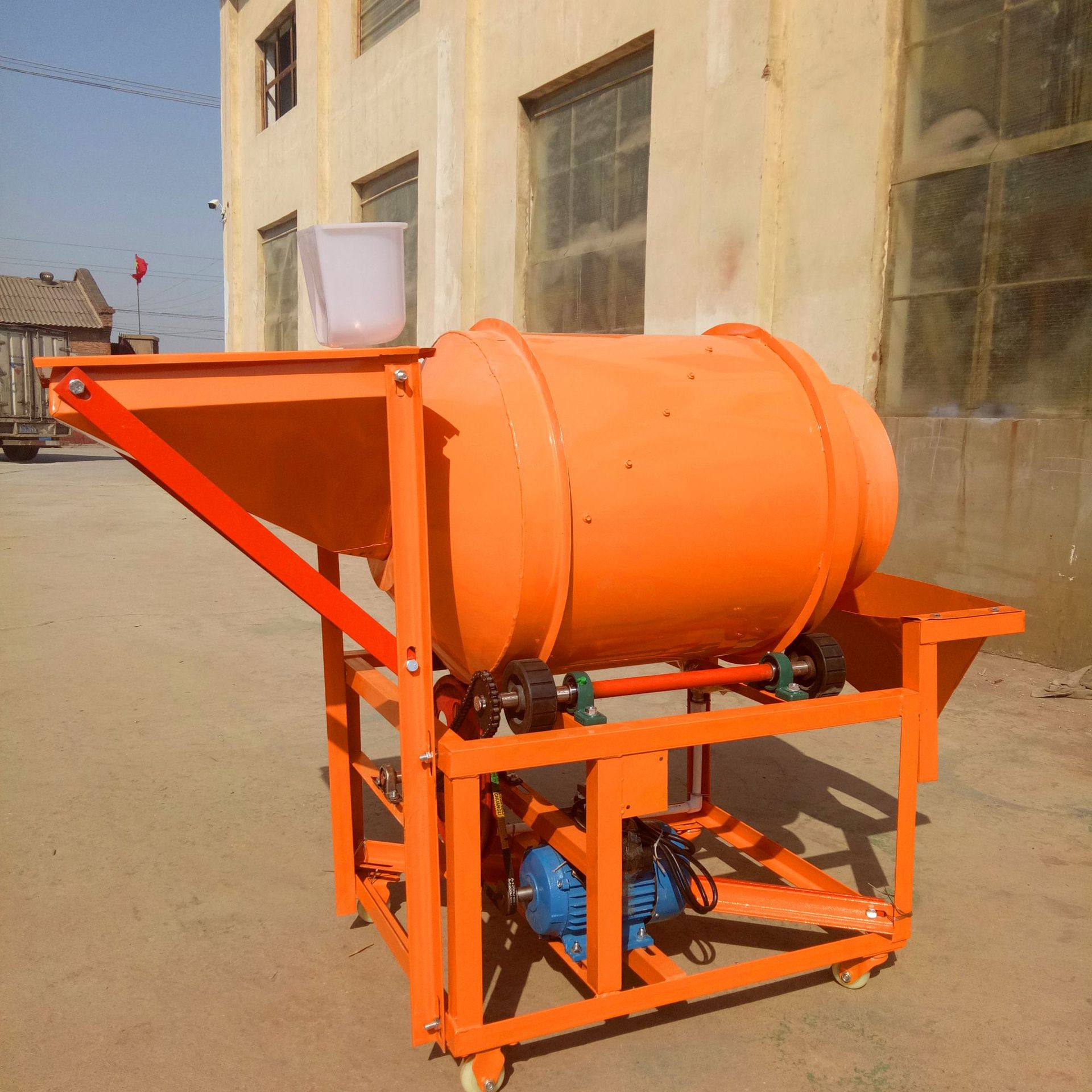 供应家用移动式花生种子拌种机农业养殖滚筒饲料搅拌机加厚钢板