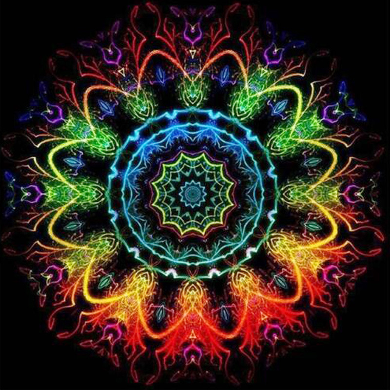 外贸钻石画小幅 曼达拉花图案 贴钻十字绣厂家批发专供国外速卖通