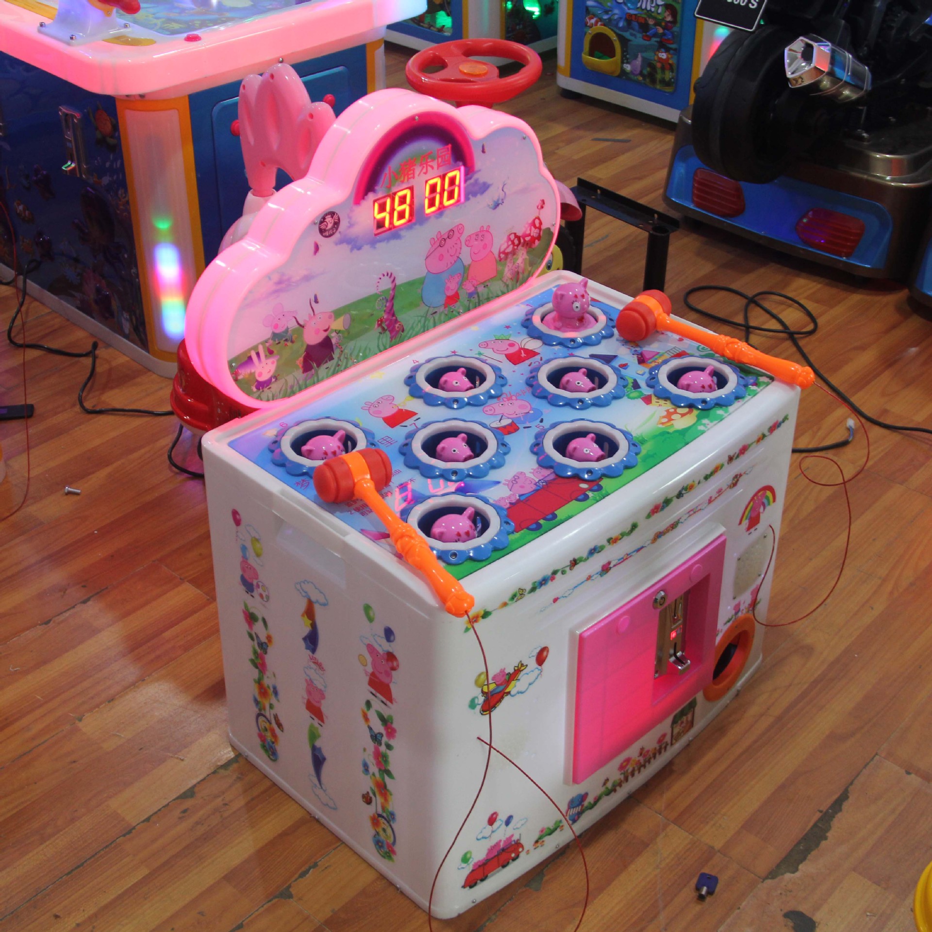 2018儿投币方形打地鼠游戏机小猪地鼠机砸老鼠机叮当锤敲击游艺机