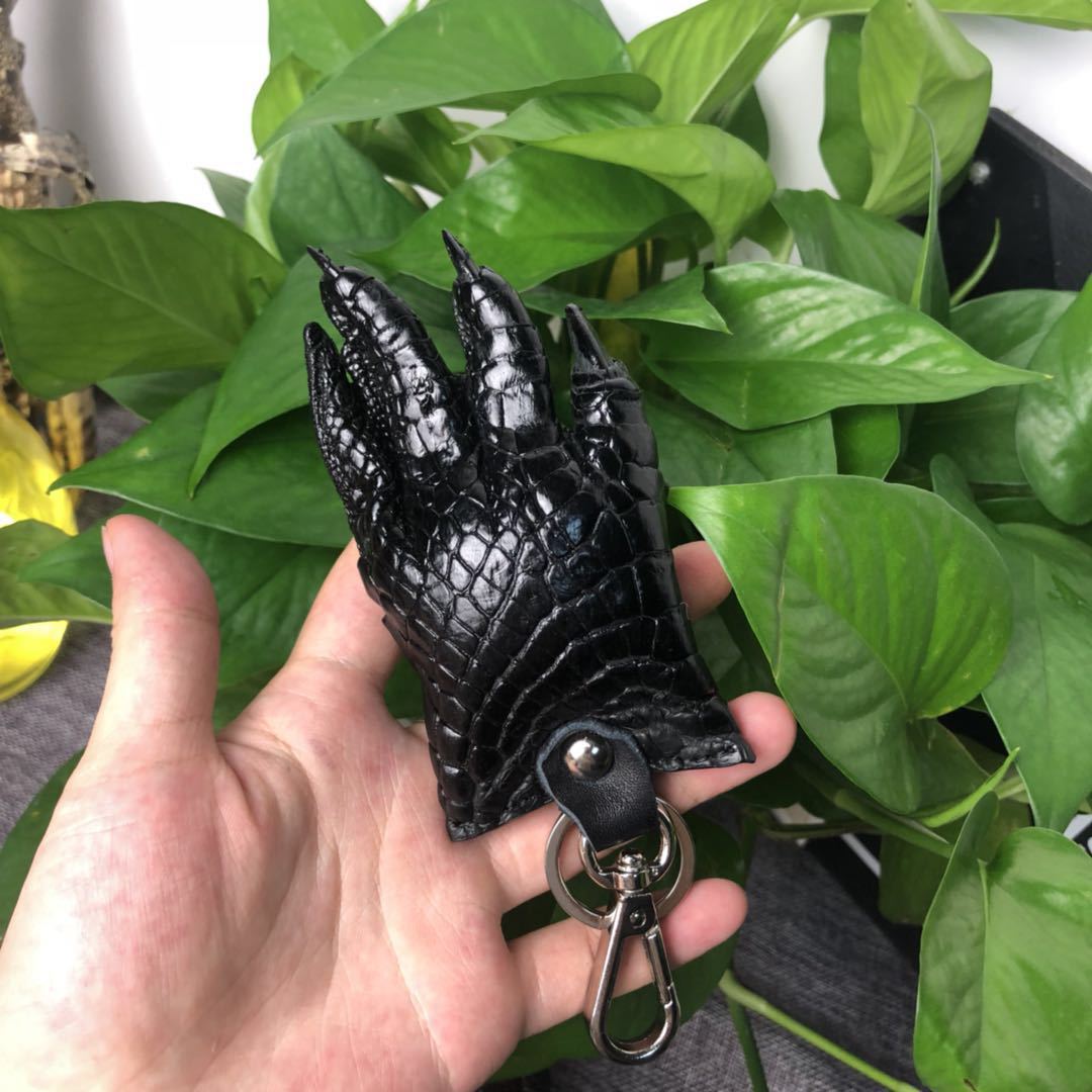 鳄鱼皮爪子钥匙扣 鳄鱼抓子礼品挂件扣男士汽车个性高档